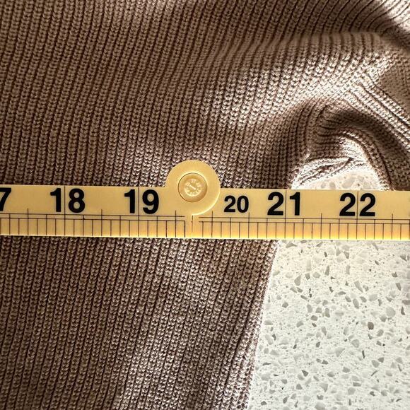 French Collection Taupe Sweater Lace Floral Sleeve Women’s L Cottagecore Boho - Picture 8 of 9